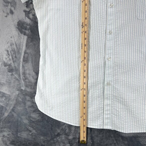 Mizzen Main Seersucker Striped Performance Trim Fit Button Up Shirt Men 2XL Prep - Picture 15 of 16